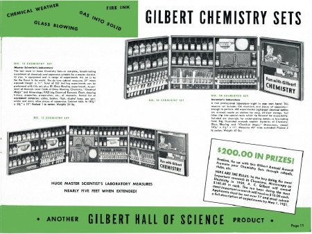 Chemistry Sets in the Gilbert Toys Catalogue