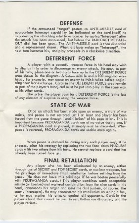 Nuclear War Card Game Instructions, p.3