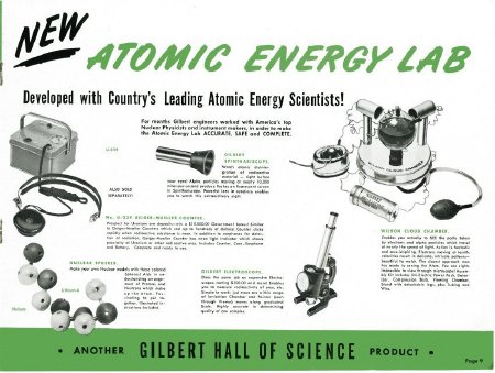 Atomic Energy Lab in the Gilbert Toys Catalogue