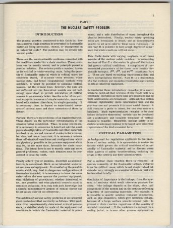 The Nuclear Safety Problem in Nuclear Safety Guide 1961, page 7