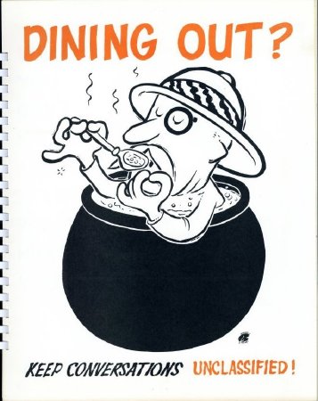 Security Posters: Dining out? Keep conversations unclassified!